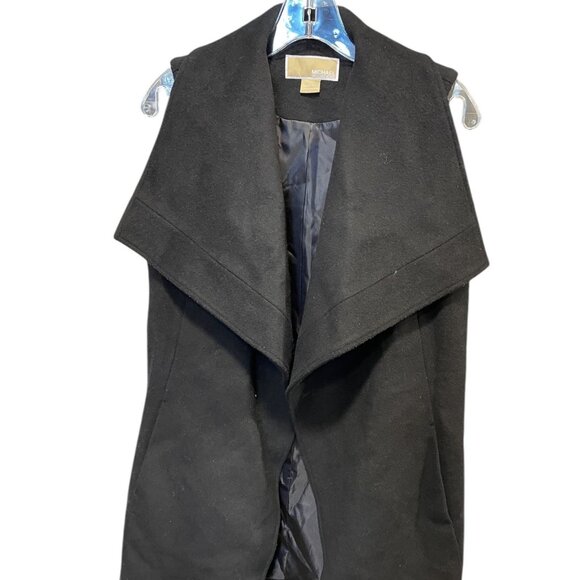 Michael Kors Wool Blend Sleeveless Vest Coat  Black XS - Picture 1 of 12